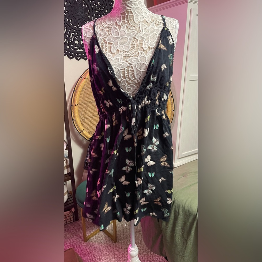 Wild Fable Black and Green Striped Dress